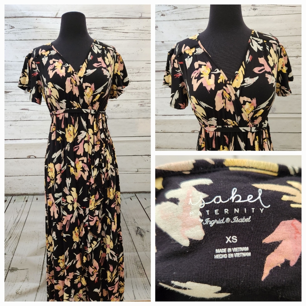 Isabel Maternity Maxi Wrap Dress